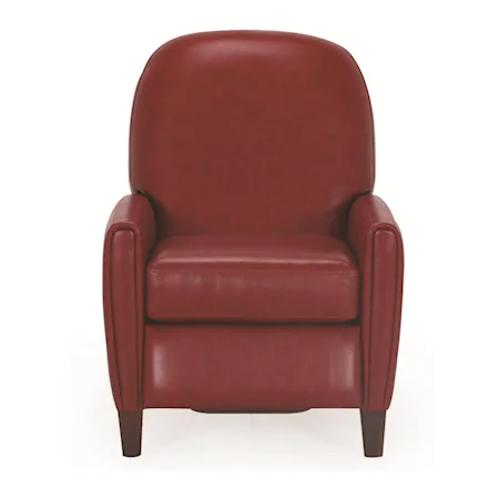 Contemporary Leather Chair with Curved Back